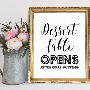 Dessert Table Sign: Wedding Reception Decor (PDF & JPG)