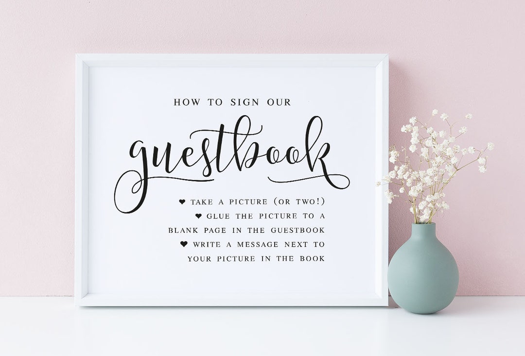 How to Sign Our Guestbook Wedding Signs Wedding Guestbook Etsy