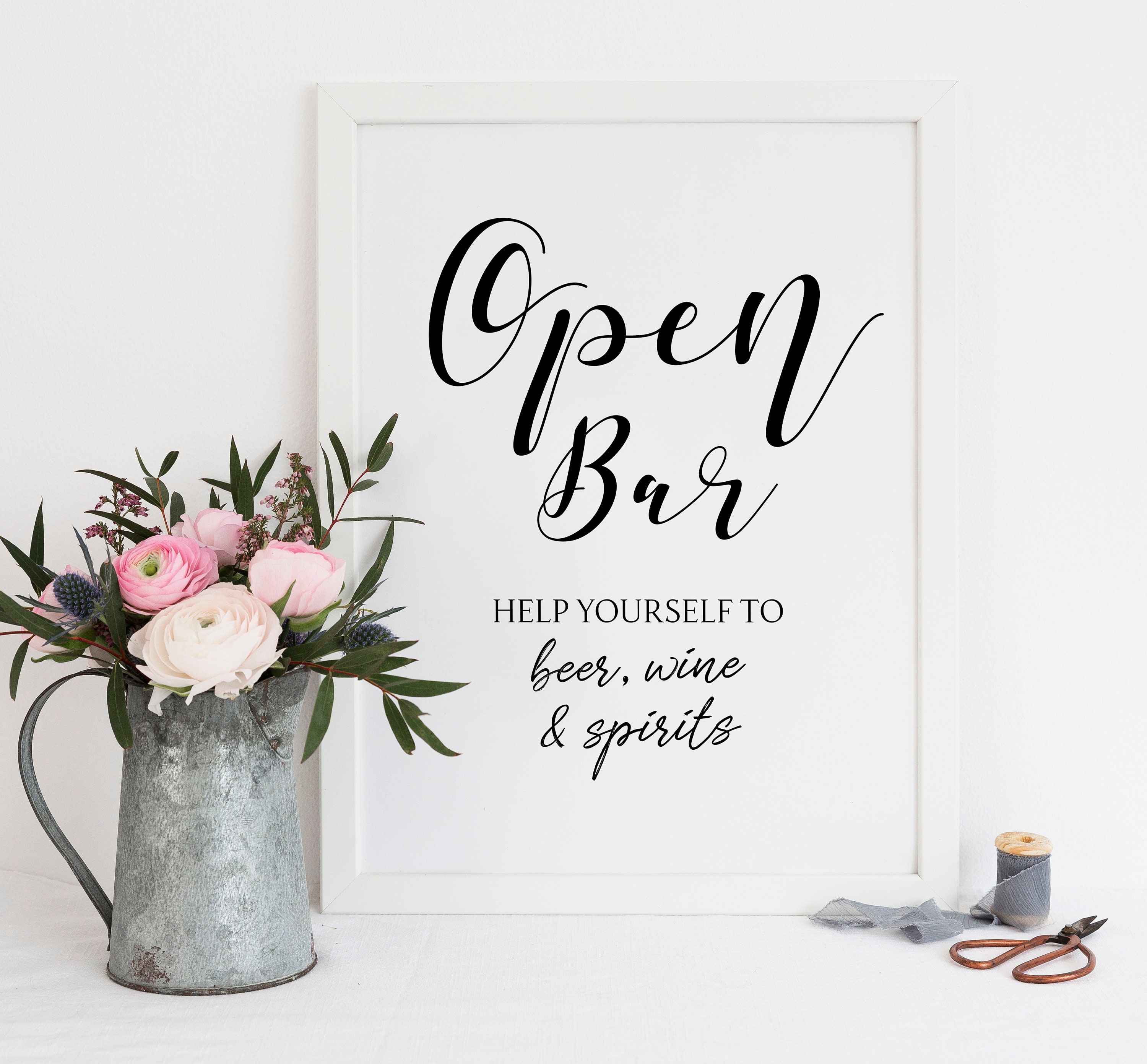 Wedding Signs Open Bar Wedding Open Bar Sign Open Bar - Etsy