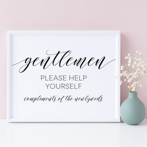 Wedding Bathroom Sign, Gentlemen Bathroom Sign For Wedding, Wedding Reception Signs, Wedding Signs, Wedding Signage, Wedding Sign Printable