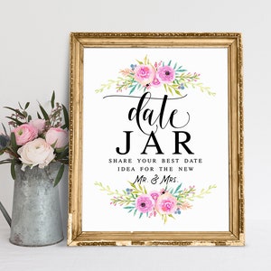 Date Jar Sign, Date Jar Sign Printable, Date Jar Wedding Sign, Share ...