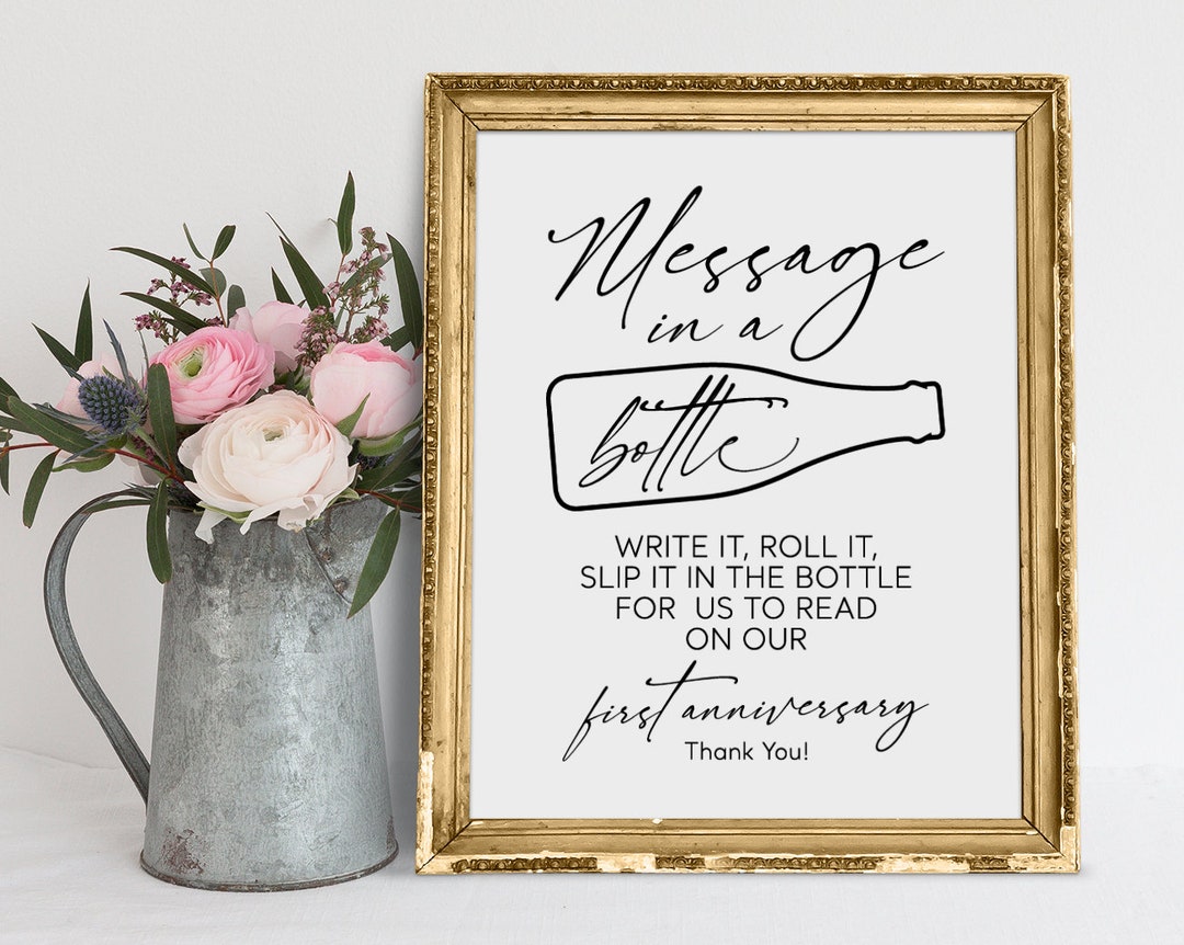 Writing Sign Wridgit Message in A Bottle Sign, Write It Roll It Slip It in the Bottle ...