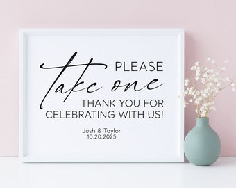 Modern Wedding Favors Sign: Minimalist Please Take One (Digital Printable)