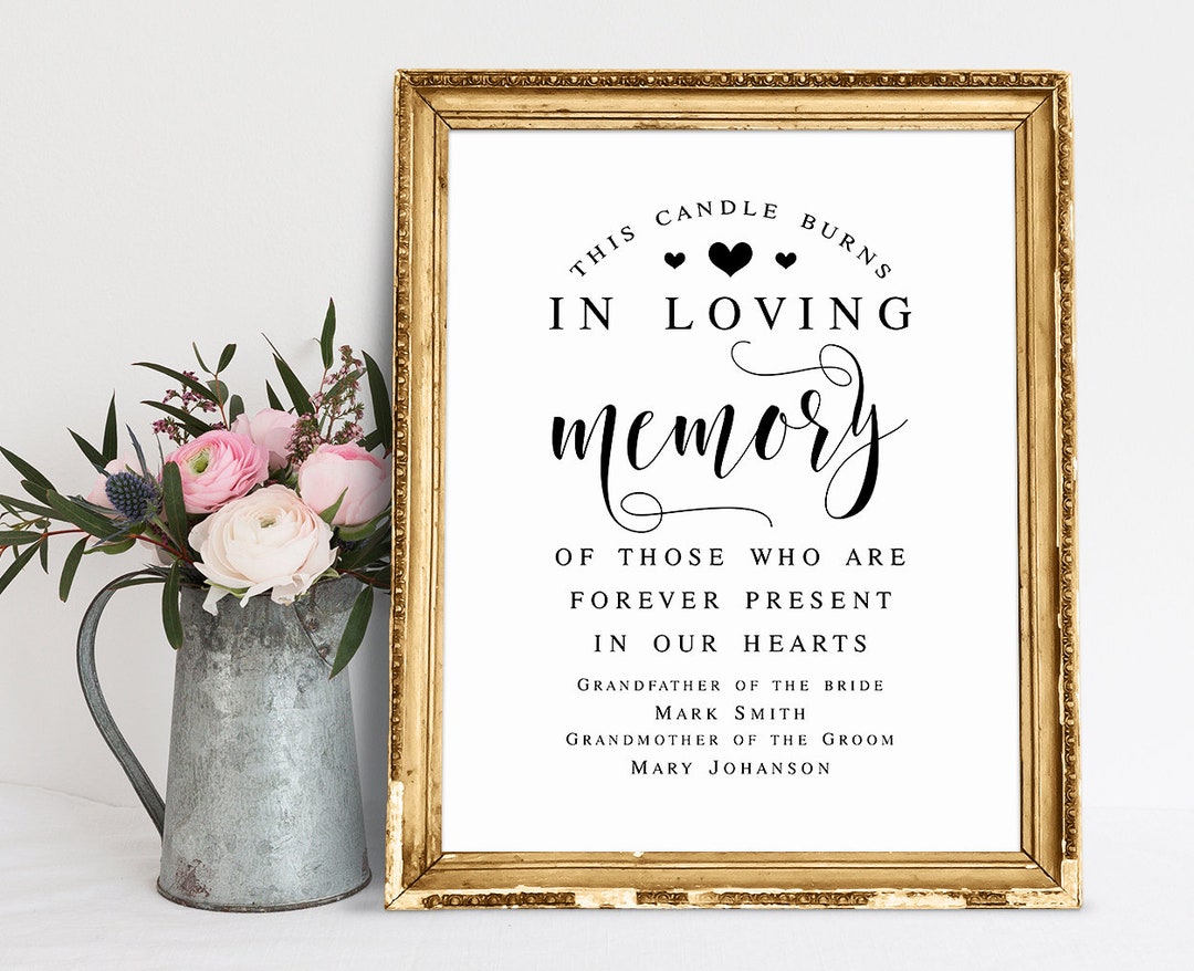 In Loving Memory Wedding Signs in Loving Memory Sign Wedding In Loving Memory Wedding Signs in Loving Memory Sign Wedding