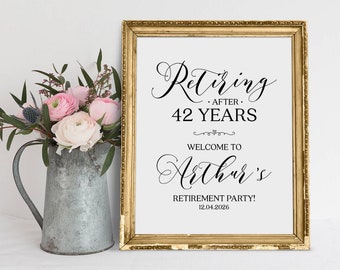 Personalized Retirement Party Welcome Sign Printable (PDF & JPG)
