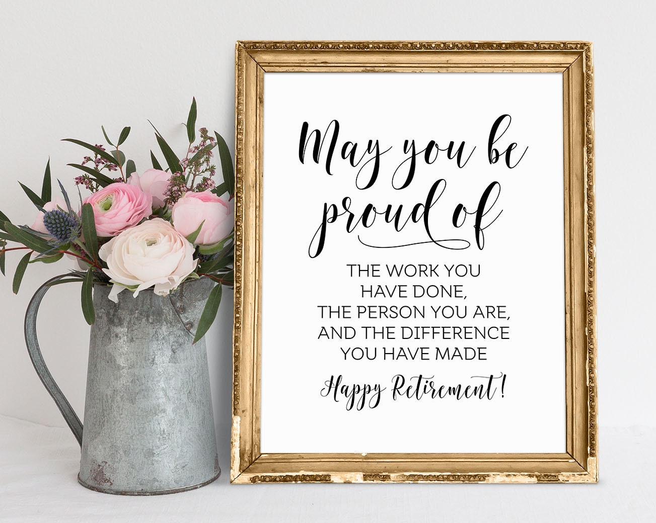 Retirement Quotes Sign: Printable Retirement Gift (Digital Download), image size:1303x1040