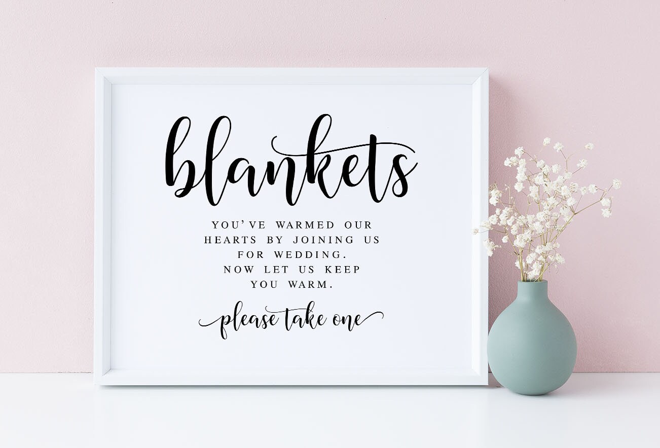 Blankets Sign Wedding Blankets Wedding Decor Sign Let Us Etsy