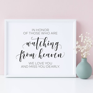 Wedding Memory Sign: Minimalist Heaven Quote (Digital Download)
