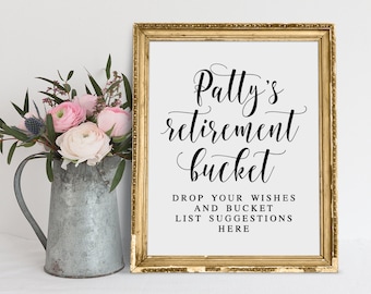 Retirement Bucket List Sign: Personalized Party Guestbook (PDF & JPG)