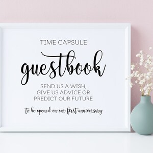 &quot;Time Capsule &quot;&quot;Gästebuch&quot;&quot; Schild: Hochzeitsdekoration (PDF & JPG)&quot;