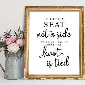 Choose A Seat Wedding Sign: Modern Calligraphy (Digital Download)