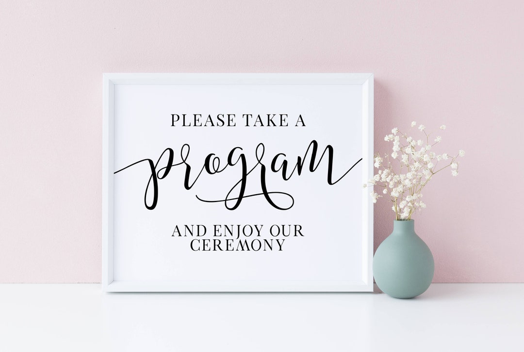 Modern Minimalist Wedding Program Sign (digital Download) - Etsy