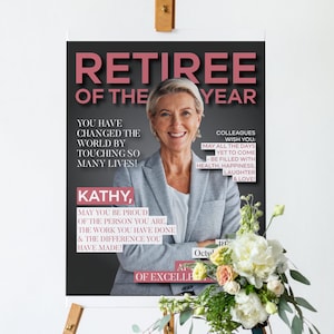 Retiree Of The Year Gift Sign, Retirement Sign, Retirement Gift Printable, Retirement Party Magazine Cover Sign, You Have Changed The World