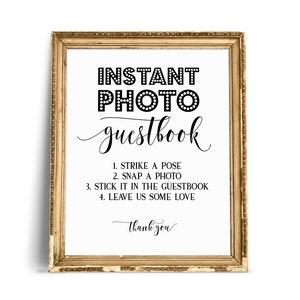 Instant Photo Wedding Guest Book, Wedding Signs, Wedding Photo Guestbook, Photo Guest Book Printable, Photo Guestbook Sign, Wedding Signage