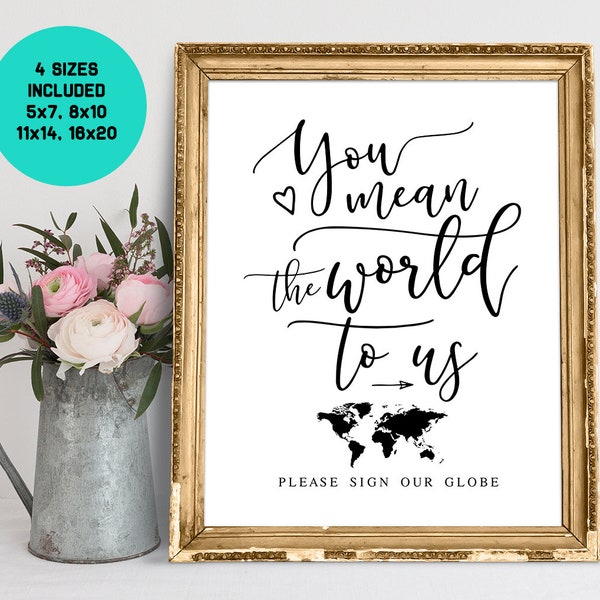 Globe Guestbook, Wedding Signs, Globe Guestbook Sign, Globe Guest Book, Sign Our Globe, Wedding Globe Guestbook, Wedding Printable Signs