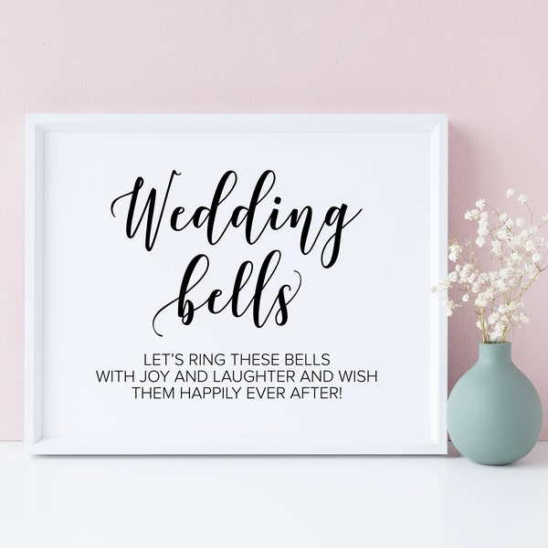 Wedding Bells, Let's Ring These Bells With Joy And Laughter, Wish Them Happily Ever After, Wedding Sayings, Wedding Ceremony Bell Decor Sign