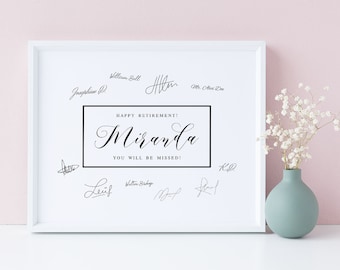 Personalized Retirement Signature Sign: Guestbook Alternative (PDF & JPG)