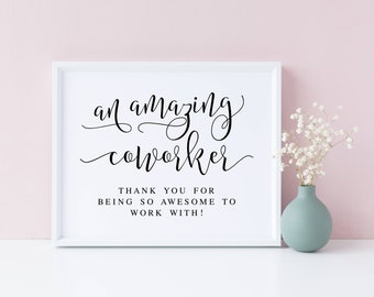 Coworker Gift Sign: Modern Minimalist Printable (Digital Download)