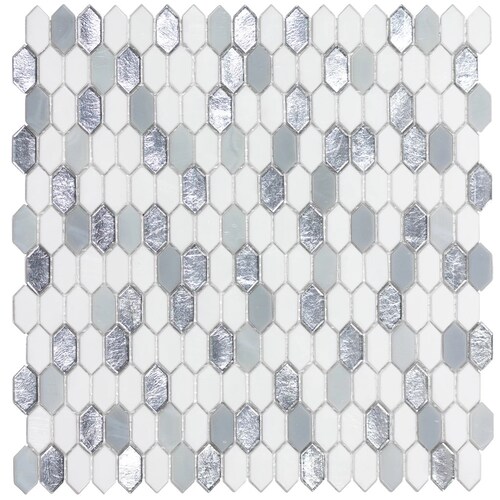 Crystal White Glass Mosaic Tile Backsplash SSMT104 Silver Etsy