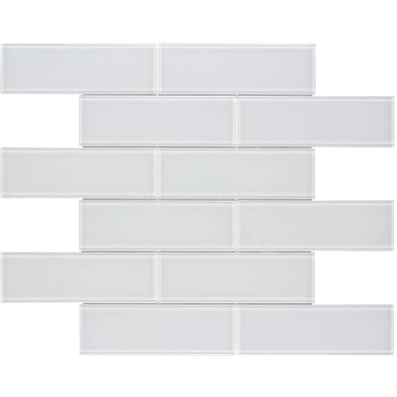 Mto0313 Modern 2x6 Subway White Glossy Glass Mosaic Tile Etsy