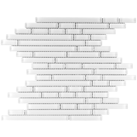 MTO0279 Modern Linear White Glass Mosaic Tile Etsy