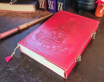 Handmade Leather Journal – Dapper Raven Design, Secure Latches, Velvet Lining