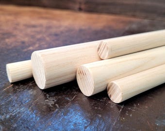 Deuvels van essenhout – 14 inch lang, verschillende diameters voor knutselen