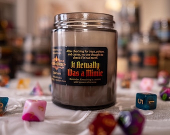 It Actually Was a Mimic - Scented DnD Candle, Fantasy Decor, Gamer Gift, Enchanted Scent