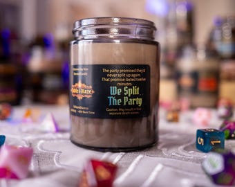 We Split the Party - Scented DnD Candle, Fantasy Decor, Gamer Gift, Enchanted Scent