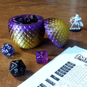 DnD Dice Box - Storm Dragon Egg Dice Box. Store Your Dungeons and Dragons Dice in Style!