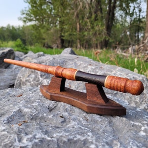 Mahogany Wand with Wenge and Maple Handle- Exotic Wooden Wand