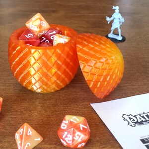 DnD Dice Box - Sun Dragon Egg Dice Box. Store Your Dungeons and Dragons Dice in Style!