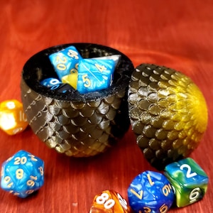 DnD Würfeldose - Stormy Obsidian DrachenEi Würfeldose. Verwahre deine Dungeons and Dragons Würfel im Stil!