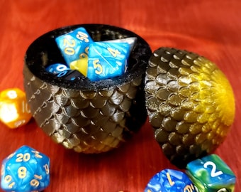DnD Dice Box - Stormy Obsidian Dragon Egg Dice Box. Conserva i tuoi dadi di Dungeons and Dragons con stile!