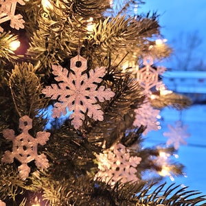 Snowflake Christmas Tree Ornaments, 3D Printed