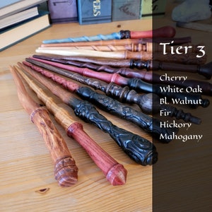 Tier 3 Custom Wand - Custom Magic Wands In Cherry, White Oak, Black Walnut, Fir, Hickory, Mahogany