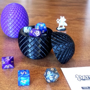 DnD Dice Box - Solid Color Dragon Egg Dice Box with Diamond Scale Pattern. Store Your Dungeons and Dragons Dice in Style!
