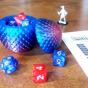DnD Dice Box - Frostfire Dragon Egg Dice Box. Store Your Dungeons and Dragons Dice in Style!