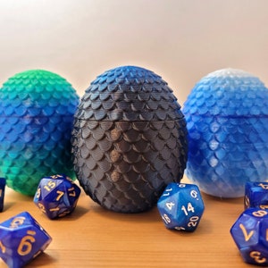 Cold Dragon Egg Bundle - DnD Dice Box - Store Your Dungeons and Dragons Dice in Style!