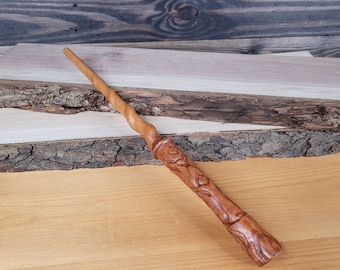 Varinha Mágica de Cerejeira – Varinha de Madeira Artesanal, 31,75 cm (12-1/2 polegadas)
