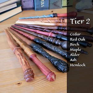 Tier 2 Custom Wand - Custom Magic Wands In Cedar, Red Oak, Birch, Maple, Alder, Ash, Hemlock