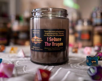 I Seduce the Dragon - Scented DnD Candle, Fantasy Decor, Gamer Gift, Enchanted Scent