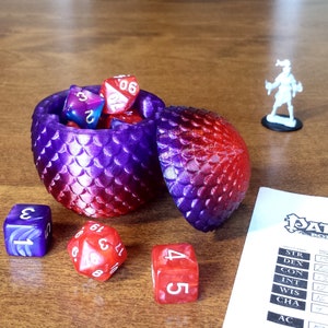 DnD Dice Box - Arcane Fire Dragon Egg Dice Box. Store Your Dungeons and Dragons Dice in Style!