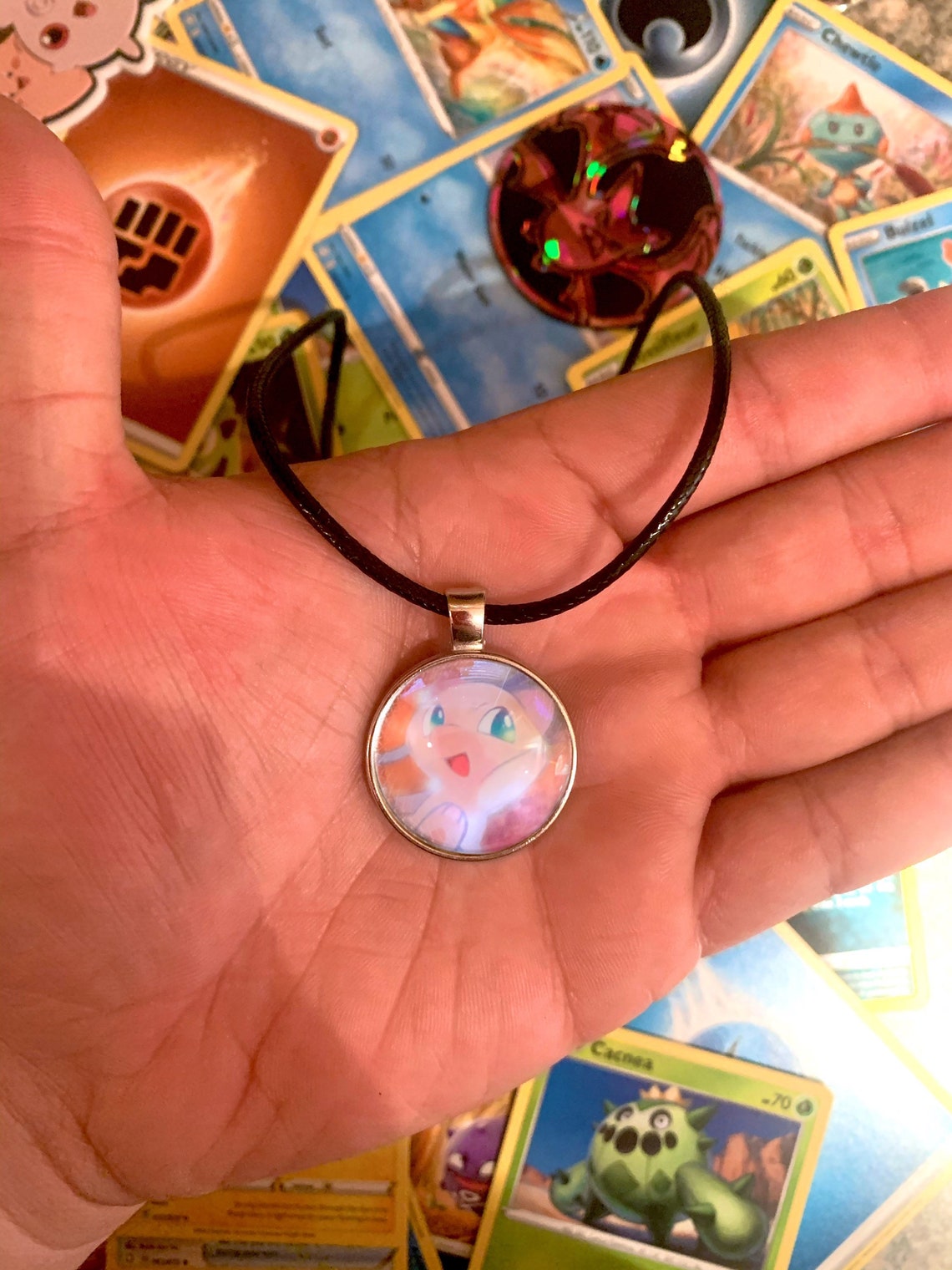 Mew Necklace or Keychain 25mm Etsy