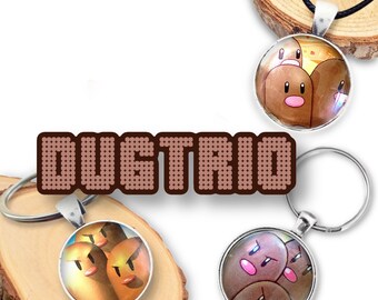 Dugtrio Necklace or Keychain 25mm