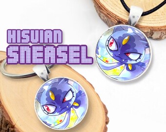 Hisuian Sneasel Necklace or Keychain 25mm