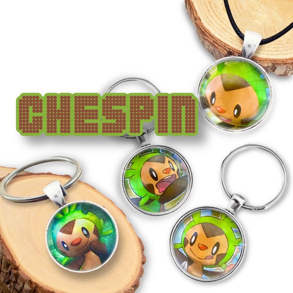 Chespin Necklace or Keychain 25mm