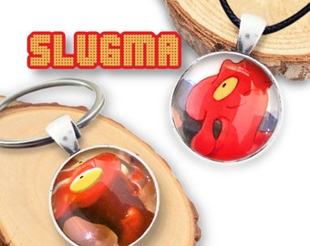 Slugma Necklace or Keychain 25mm