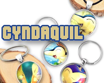 Cyndaquil Necklace or Keychain 25mm