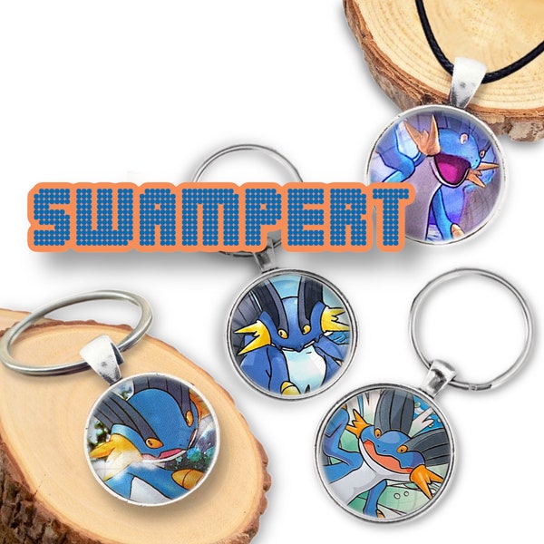 Swampert Necklace or Keychain 25mm